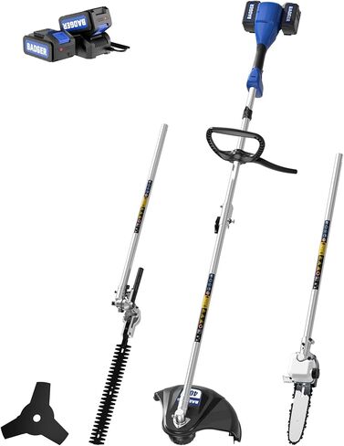 40V Cordless Weed Wacker, String Trimmer/Edger, Pole Saw, Hedge Trimmer and Brush Cutter Blade, Attachment Capable 4-in-1 Multi-Tool Kit with 2 * 20V 4Ah Battery and 1*Charger in Saudi Arabia