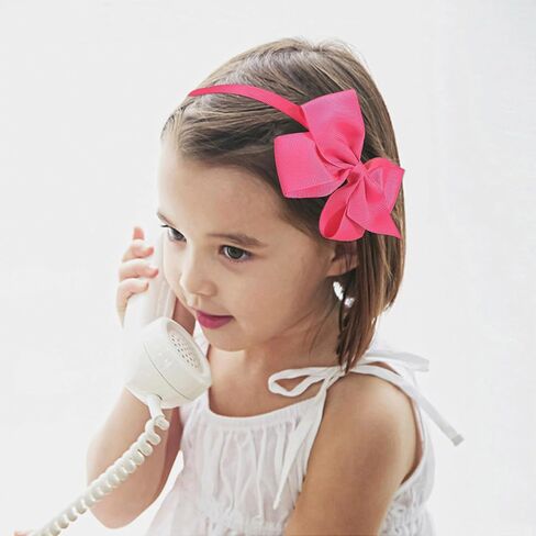 XIMA 16Piece Headband with Bow for Toddlers Teens, 16 Colors Grosgrain Ribbon Bows Hair Bands for Girls,Kids Children and Women, Cute Hairbands for Daily School Hair Accessories in Saudi Arabia