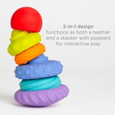 Ubbi Joinibble Teether for Babies, Food-Grade Platinum Silicone, Soothes Teething and Massages Gums, BPA and PVC-Free, Easter Basket Stuffer, Pink in Saudi Arabia