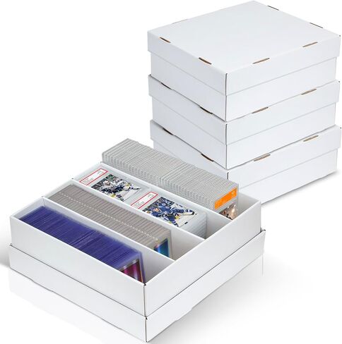 Trading Card Storage Box - 2 Rows, Cardboard Card Boxes holds 1100+ Top Loaders, Graded Card Case for PSA/BGS/HGA, Card Holders Organizer for Sports Cards, 4 Pack in Kuwait