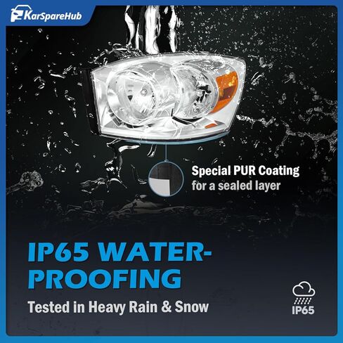 Headlights Assembly for 2006-2008 Dodge Ram 1500/2500/3500; 2009 Dodge Ram 2500/3500 Old Body Style Only Headlamp Driver & Passenger Side in Kuwait