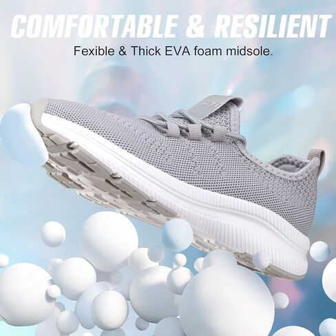 ZYEN Wide Toe Box Shoes Women Non-Slip Ultra Light Running Sneakers Extra Wide Feet Arch Support Walking Shoes Tennis Diabetes Breathable Gym Workouts 6-12 in Kuwait