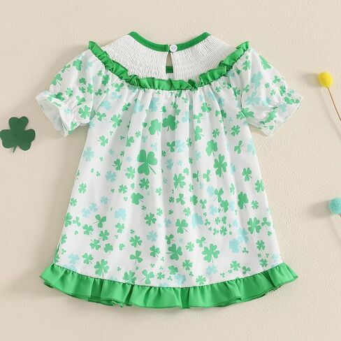 St Patricks يوم طفلة الزي اللطيف شامروك طباعة بلا أكمام in Kuwait