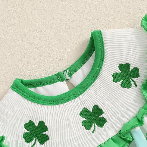 St Patricks يوم طفلة الزي اللطيف شامروك طباعة بلا أكمام in Kuwait