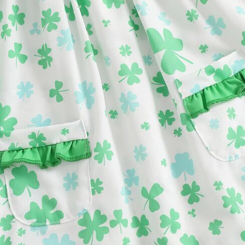 St Patricks يوم طفلة الزي اللطيف شامروك طباعة بلا أكمام in Kuwait