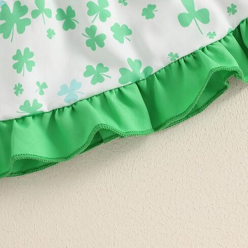 St Patricks يوم طفلة الزي اللطيف شامروك طباعة بلا أكمام in Kuwait