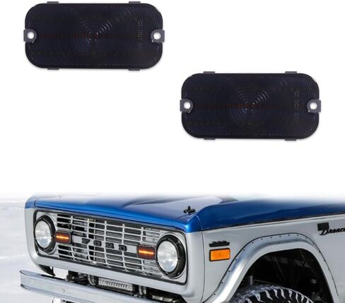 ADIIL 2PCS Front Parking Light Kit Amber Lens Turn Signal Light Housings For 1966-1968 Ford Bronco in Kuwait