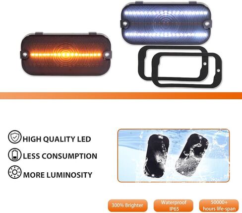 ADIIL 2PCS Front Parking Light Kit Amber Lens Turn Signal Light Housings For 1966-1968 Ford Bronco in Kuwait