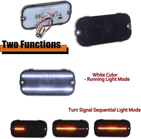 ADIIL 2PCS Front Parking Light Kit Amber Lens Turn Signal Light Housings For 1966-1968 Ford Bronco in Kuwait