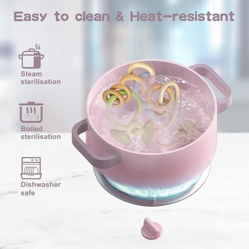 High Chair Suction Cup Toys for Babies 6-12 Months, Baby Sensory Chew Toys, Suction Baby Toys for High Chair, Montessori Toys for Babies 0-6 Months, Silicone Teething Toys 6-12 12-18 Months(Pink) in Saudi Arabia