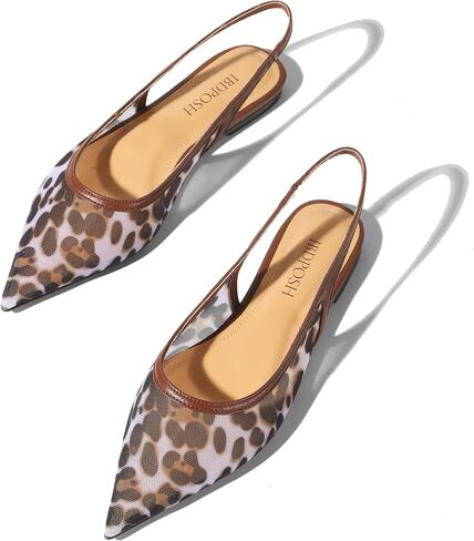 شقق Slingback للنساء تصميم أخمص القدمين الأنيق مع مواد شبكية مريحة لثوب الحفلات التنفس أحذية أنيقة in Saudi Arabia