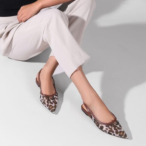 شقق Slingback للنساء تصميم أخمص القدمين الأنيق مع مواد شبكية مريحة لثوب الحفلات التنفس أحذية أنيقة in Saudi Arabia