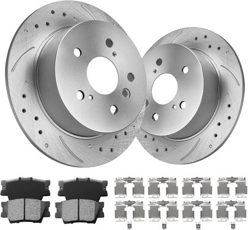 Anpulsero Rear Brake Pads and Rotors Kit Compatible with Select Scion, Subaru and Toyota Models,Outback 10-14, FR-S 13-16, BRZ 13-20, Legacy 10-14, 86 17-20,Drilled Slotted Rotors 11.4 inch(289.8mm) in Saudi Arabia