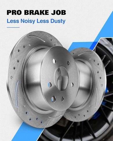 Anpulsero Rear Brake Pads and Rotors Kit Compatible with Select Scion, Subaru and Toyota Models,Outback 10-14, FR-S 13-16, BRZ 13-20, Legacy 10-14, 86 17-20,Drilled Slotted Rotors 11.4 inch(289.8mm) in Saudi Arabia