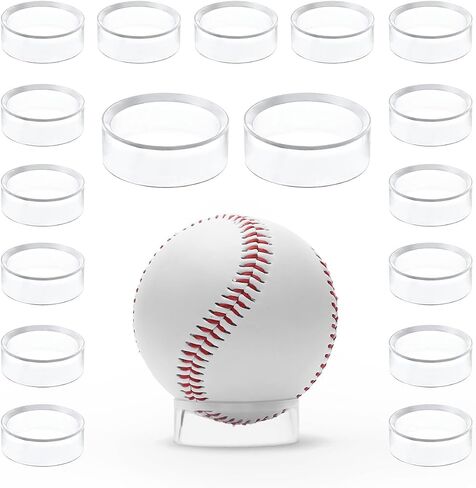 Small Clear Display Stand Ring Holder | 30 PCS (0.39 inches) | Round Beveled Pedestal for Dragon ball Golf Ball, Baseball, Egg, Spheres, Marble, Hold Up to 10lb, Perfect for Small Balls Collections in Kuwait