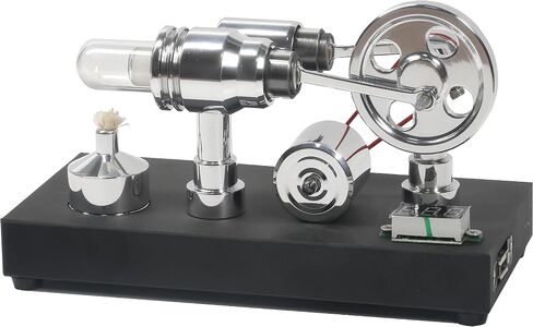 Sunnytech Hot Air Stirling Engine Motor Model Educational Toy Electricity Generator Colorful LED SC (SC004) in Saudi Arabia