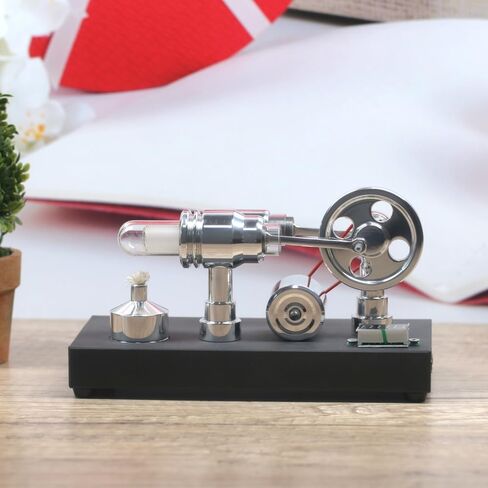 Sunnytech Hot Air Stirling Engine Motor Model Educational Toy Electricity Generator Colorful LED SC (SC004) in Saudi Arabia