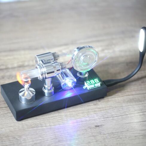Sunnytech Hot Air Stirling Engine Motor Model Educational Toy Electricity Generator Colorful LED SC (SC004) in Saudi Arabia