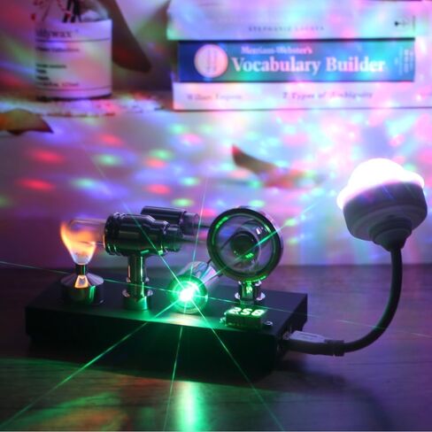 Sunnytech Hot Air Stirling Engine Motor Model Educational Toy Electricity Generator Colorful LED SC (SC004) in Saudi Arabia