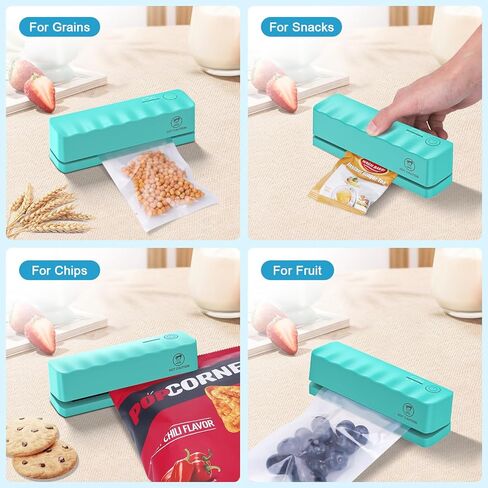 مانع تسرب الأكياس الصغيرة المطور، مانع تسرب الحرارة الصغير المحمول القابل لإعادة الشحن بقدرة 4000 مللي أمبير في الساعة مع شريط تسخين 4.7 بوصة و5 تروس قابلة للتعديل - أداة إعادة غلق الأكياس الحرارية السريعة لحقيبة الرقائق وحقيبة الوجبات الخفيفة وحقيبة بلاس in Kuwait