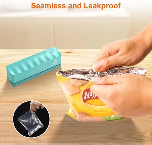 مانع تسرب الأكياس الصغيرة المطور، مانع تسرب الحرارة الصغير المحمول القابل لإعادة الشحن بقدرة 4000 مللي أمبير في الساعة مع شريط تسخين 4.7 بوصة و5 تروس قابلة للتعديل - أداة إعادة غلق الأكياس الحرارية السريعة لحقيبة الرقائق وحقيبة الوجبات الخفيفة وحقيبة بلاس in Kuwait