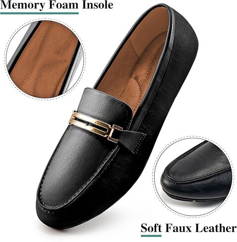 Alicegana Penny Loafers for Women Comfortable - Dress Casual Slip On Flat Shoes for Walking Business Work Driving Office in Saudi Arabia