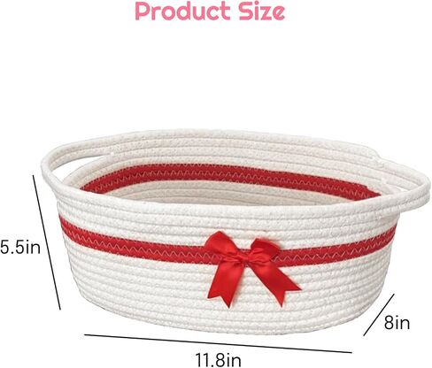 Red Basket Easter Gift Bag: Cellophane Wrap for Easter Baskets Empty Baby Shower Gifts with Ribbons and Handles - Rope Cotton Large Woven Basket for Storage - Cute Boxes Bulk Gifts for Women in Saudi Arabia