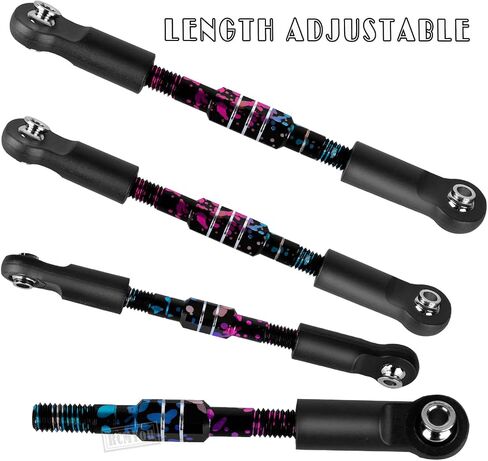 RC Turnbuckles Camber Links ترقيات الجزء لـ 1/10 Slash/Stampede/Rustler/Bandit 2WD VXL، وصلات شدادات الألومنيوم Camber Links القفزات لأعلى، أزرق داكن in Kuwait