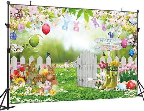 7x5ft Spring Easter Garden Photography خلفية عيد الفصح للتصوير الفوتوغرافي العشب الأخضر العشب in Saudi Arabia