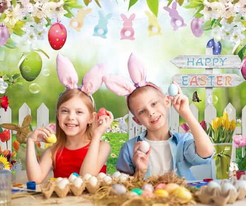 7x5ft Spring Easter Garden Photography خلفية عيد الفصح للتصوير الفوتوغرافي العشب الأخضر العشب in Saudi Arabia