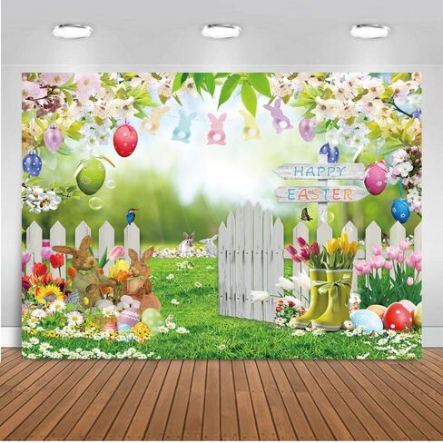 7x5ft Spring Easter Garden Photography خلفية عيد الفصح للتصوير الفوتوغرافي العشب الأخضر العشب in Saudi Arabia