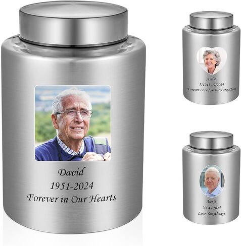 SOITIS Large Urns for Ashes Adult Male Female-Decorative Urns, Stainless Steel Funeral Keepsake for Ashes Remains Cremation Urn for Human Ashes for Women Man Hold Up to 150 Cubic Inch in Kuwait