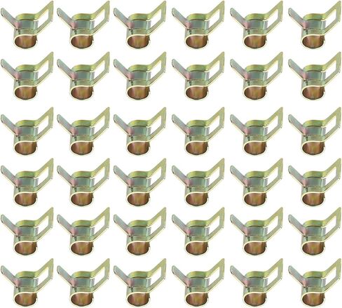 PATIKIL Spring Band Hose Pipe Clamps for 11-12.9 mm OD Hose, 50 Pack Silicone Vacuum Constant Tension Band Clips for Fuel Line Silicone Air Hose Tube Water Pipe, Gold in Saudi Arabia