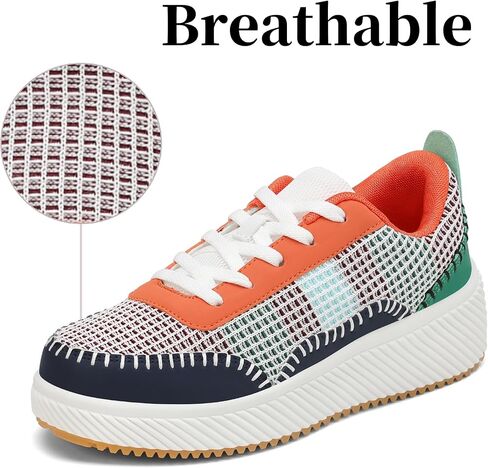 VZQ Platform Sneakers for Women,Comfortable Low Top Braided Womens Chunky Sneakers Casual Classic Tennis Shoes for Walking in Saudi Arabia
