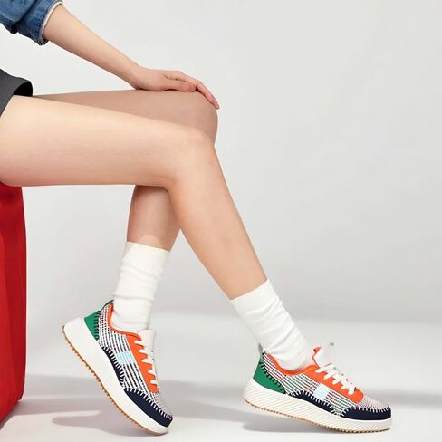 VZQ Platform Sneakers for Women,Comfortable Low Top Braided Womens Chunky Sneakers Casual Classic Tennis Shoes for Walking in Saudi Arabia