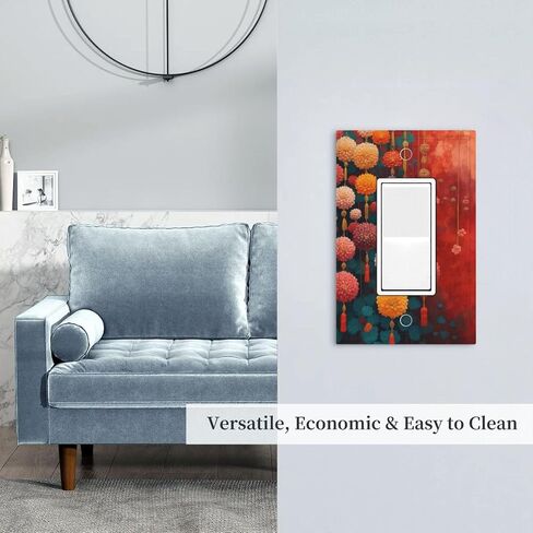 Decorative Art Light Switch Covers Asian Color Knot 2 Gang Double Toggle Wall Plate Decorative Switchcover Electrical Switchplate,5x4.9IN in Kuwait