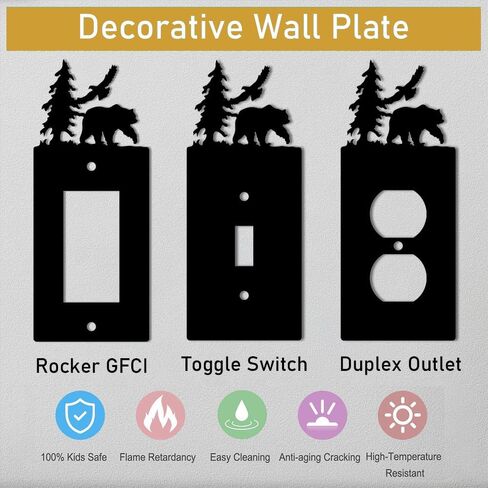 Eagle & Bear Light Switch Covers Wall Plate, Metal Decorative Plates Outlet Covers (GFCI) in Saudi Arabia