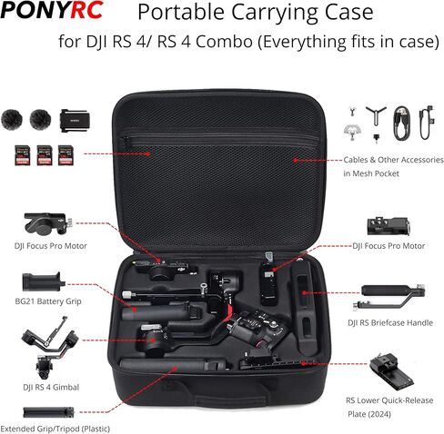 RS 4 Mini Carrying Case, Waterproof Portable PU leather Storage Shoulder Bag Travel Case for DJI RS 4 Mini Creator Combo Gimbal Lightweight Stabilizer & Accessories in Kuwait