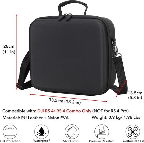 RS 4 Mini Carrying Case, Waterproof Portable PU leather Storage Shoulder Bag Travel Case for DJI RS 4 Mini Creator Combo Gimbal Lightweight Stabilizer & Accessories in Kuwait