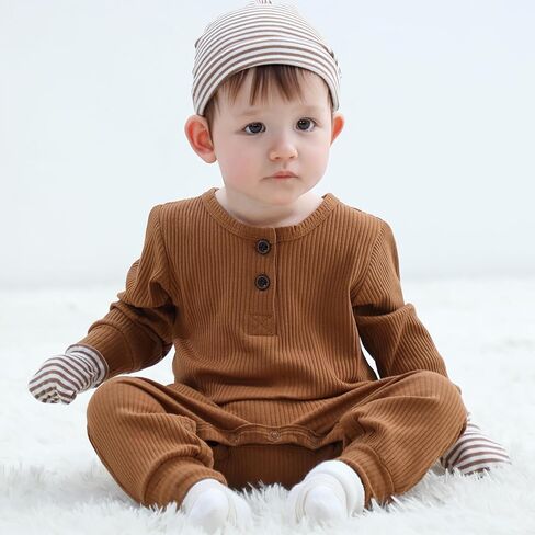 Baby Bodysuit Ribbed Romper 5-pcs Soft Unisex Boy Girl Outfit Clothes Set 0-12 momth in Kuwait