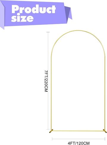 Wedding Arch Backdrop Stand 7.2FT Gold Wedding Balloon Arched Backdrop Stand Square Arch Frame for Birthday Party Bridal Baby Shower Ceremony Decoration in Saudi Arabia