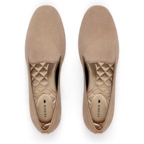 Birdies Women's Starling, Slip-On Flats, Comfortable Casual Dressy Shoes, New Latte Suede, 8.5
