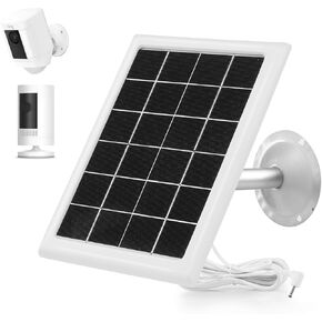 5W Solar Panel Charger Compatible with Ring Stick Up Camera and Ring Spotlight Camera Battery, Ri ng Barrel DC Plug, Not for Spotlight Plus/pro