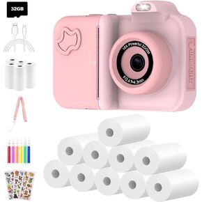 Kids Camera Instant Print with Total 15 Rolls of Printing Pater