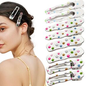 8PCS Silver Y2k Hair Clips, Metal Wave Hair Accessories Vintage Alligator Hair Barrettes Bangs Hair Pins for Thick Thin Hair Women Girls