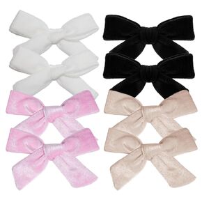 baotongle 8pcs Velvet Hair Accessories Velvet Hair Bows Barrettes and Clips Knot Bows for Toddlers Bows for Little Kids Gift(8, Pink,light pink,peach pink,beige)