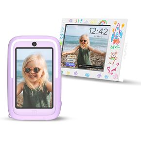 AI Editor Digital Camera 20MP, Video 1080P, Selfie Lens, WiFi for Kids & with 9" Digital Frame, Motion Detection, Alarm and Instant Photo Sharing from Camera to Frame (Purple)