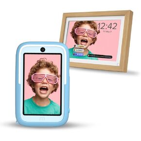AI Editor Digital Camera 20MP, Video 1080P, Selfie Lens, WiFi for Kids & with 10" Digital Frame, Motion Detection, Alarm and Instant Photo Sharing from Camera to Frame