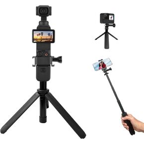 Tripod for Dji Osmo Pocket 3, 21 Inch Extendable Tripod Stand 2 in 1 Tabletop and Selfie Stick Tripods, Portable Lightweight Stand for Dji Osmo Pocket 3 2 Action 5 4 Pro, GoPro and Other Action Camera