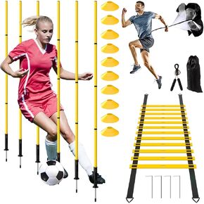 24Pcs Soccer Agility Training Equipment Set Ultimate AgilityPoles Cones Ladder More for Quick Assembly and Easy Portability Suitable for All Skill Levels Enhance Speed AgilityTraining
